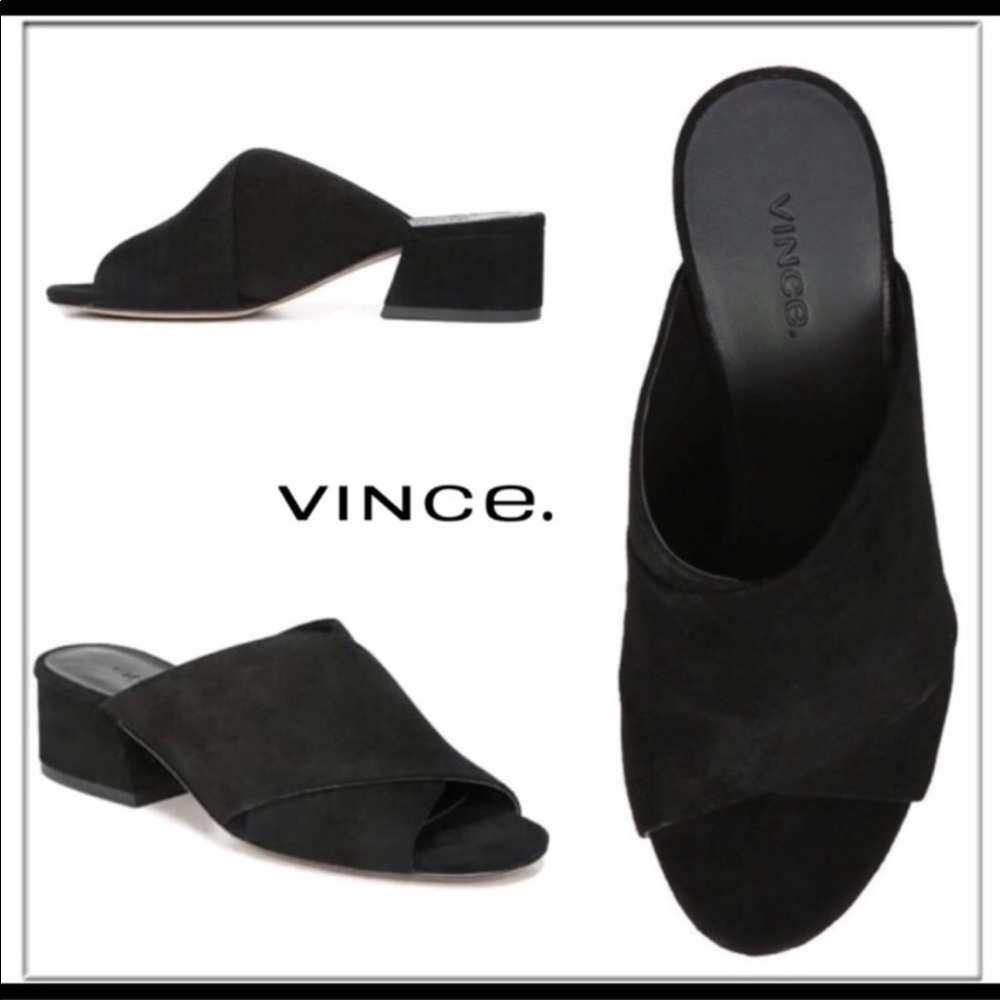 Vince Black Suede Criss Cross Sandal/ M10